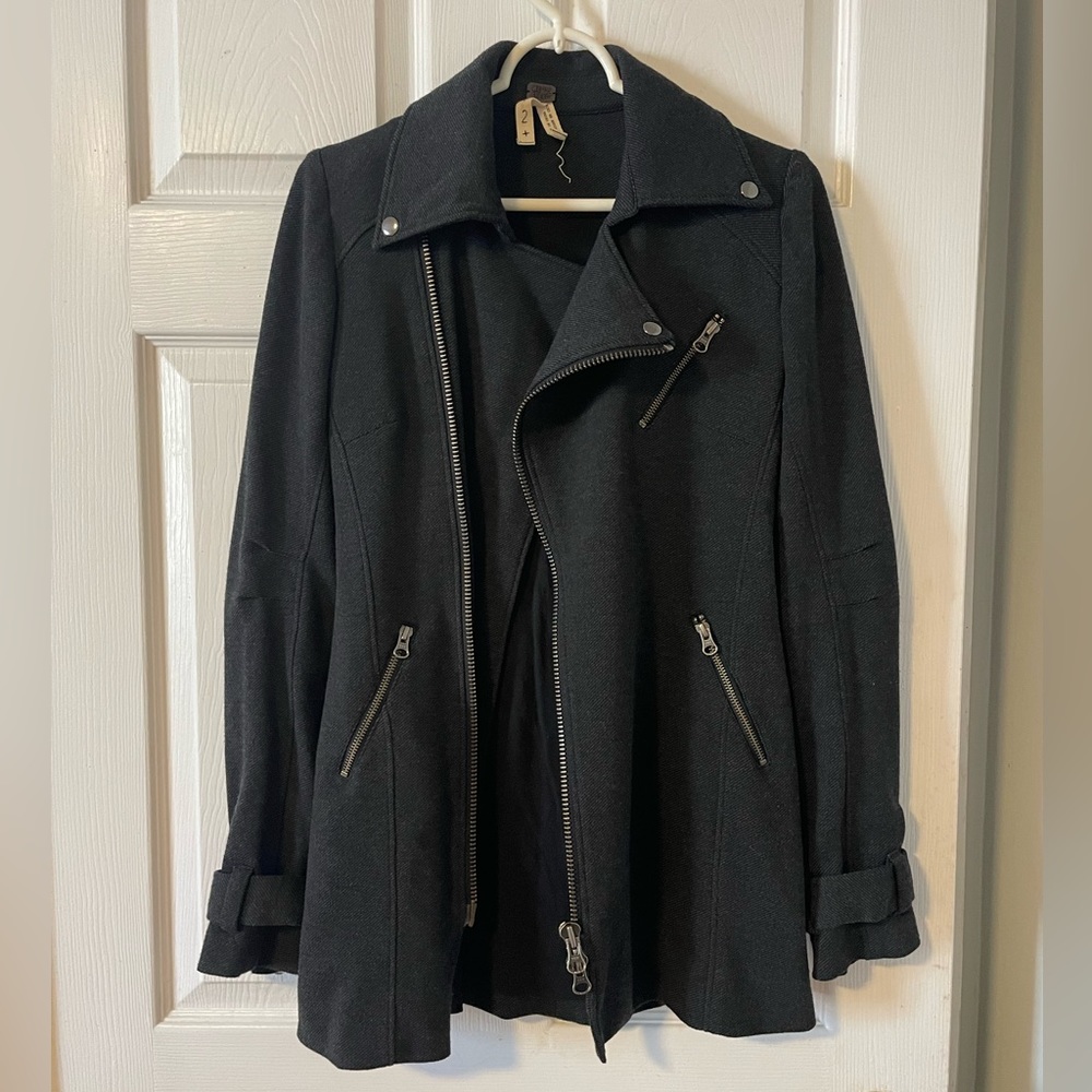 Free People Asymmetrical Zip Up Jacket